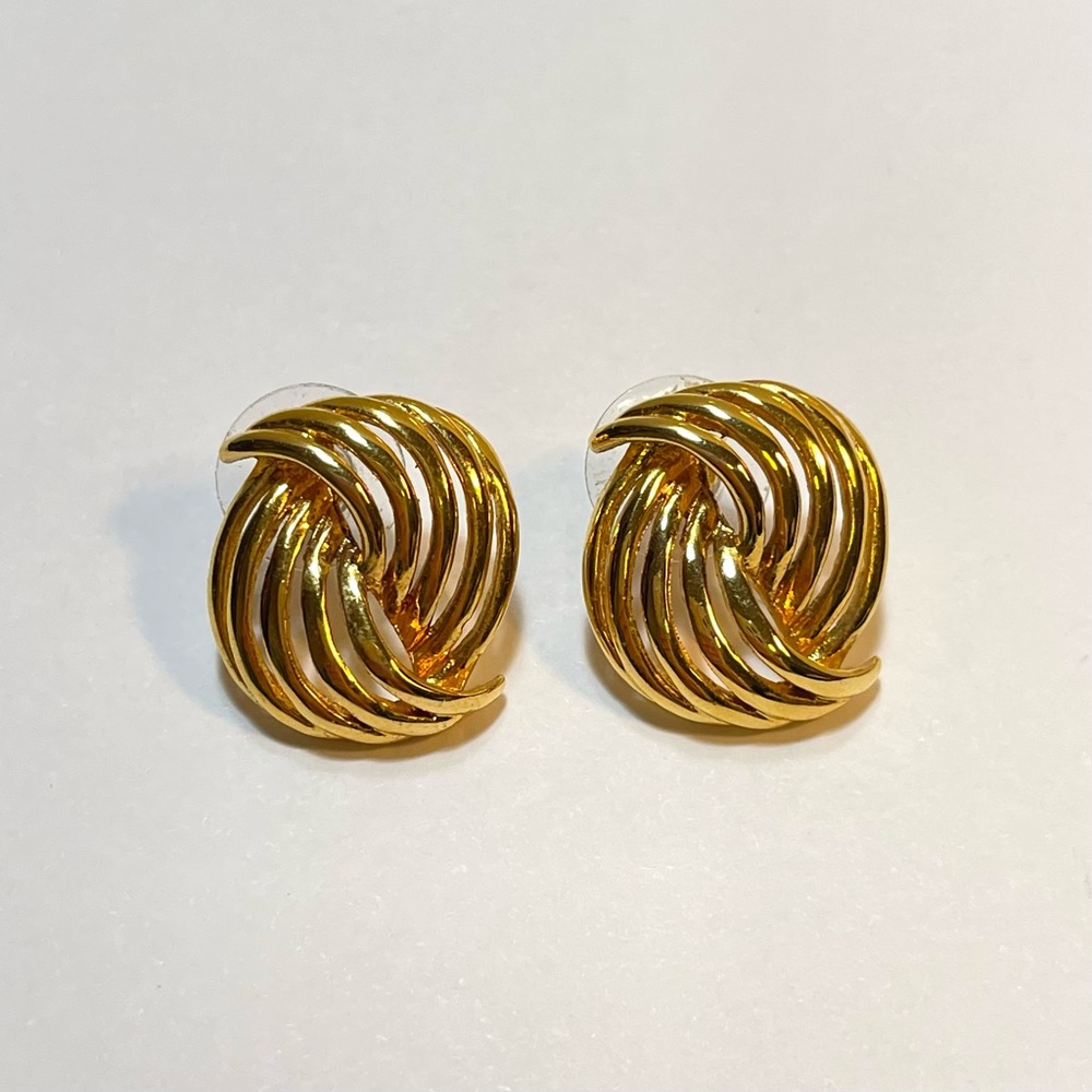 Vintage Gold Tone Stud Post Earrings